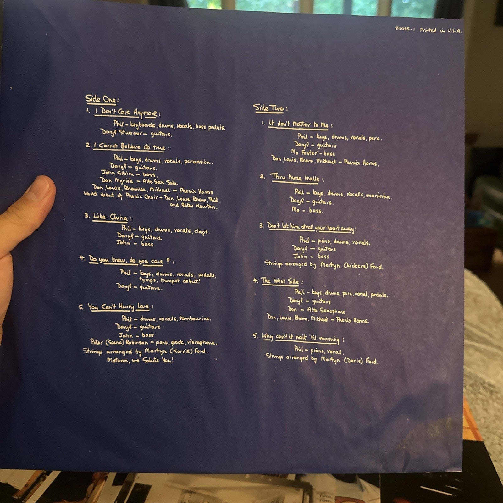 Phil Collins Hello I Must Be Going LP Vinyl Record Atlantic 80035-1  EX2