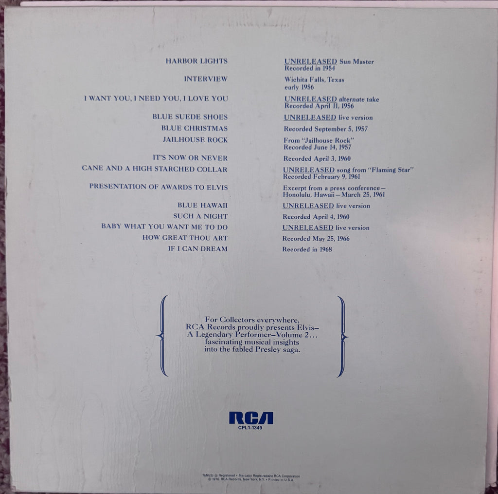 Elvis Presley Vinyl Record Bundle – 4 LP Lot RCA Legendary Performer Vol 2 & 3 + Separate Ways + 2LP Set