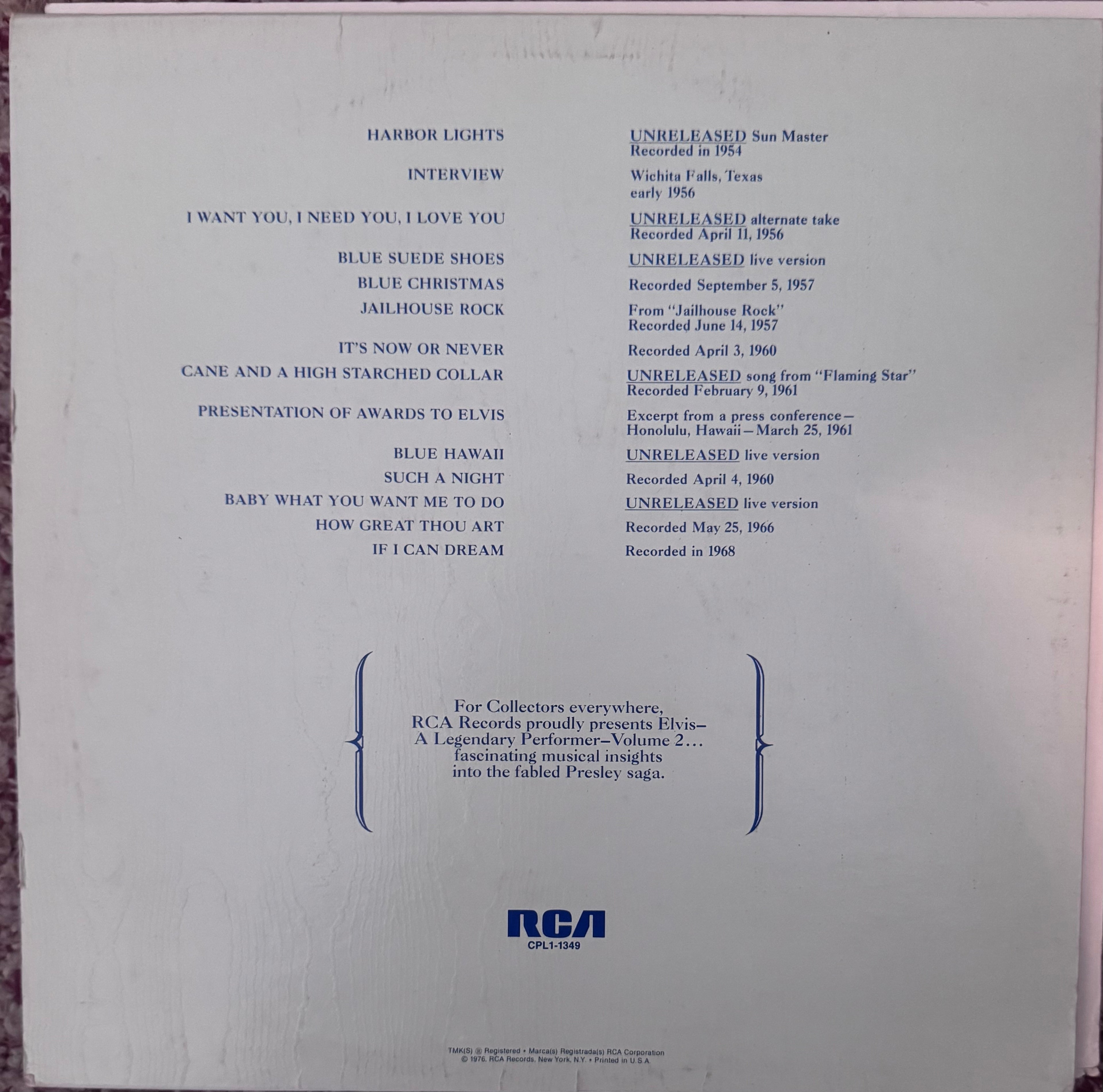 Elvis Presley Vinyl Record Bundle – 4 LP Lot RCA Legendary Performer Vol 2 & 3 + Separate Ways + 2LP Set
